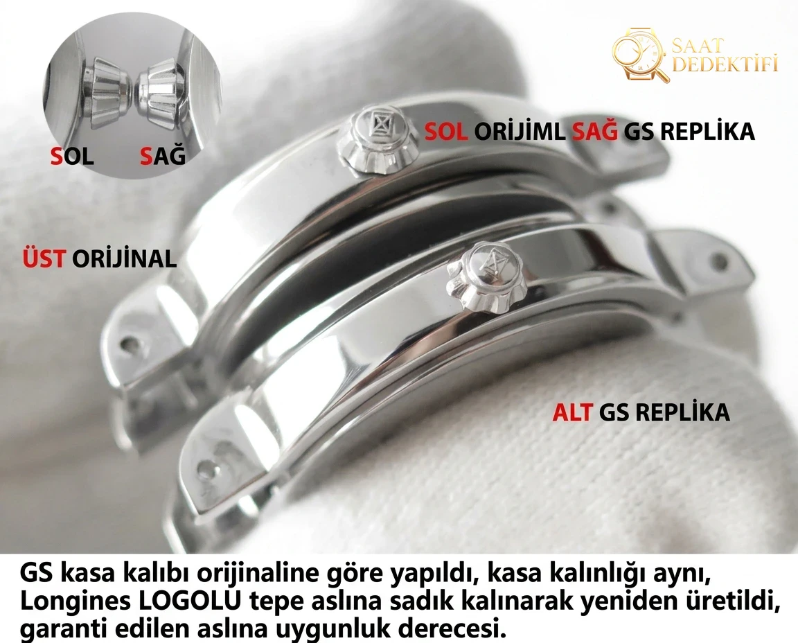 Tanrıça modeli GS Factory Longines PrimaLuna serisi L8.110.4.87.6 gerçek İsviçre mekanizmalı replika saat, orijinalle karşılaştırınca nasıl? Bir bakışta sahte olduğu belli olur mu? - Mekanizma Zemberek ve Balans Detayı