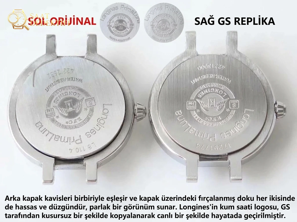 Tanrıça modeli GS Factory Longines PrimaLuna serisi L8.110.4.87.6 gerçek İsviçre mekanizmalı replika saat, orijinalle karşılaştırınca nasıl? Bir bakışta sahte olduğu belli olur mu? - Tepe Koruması ve Ayar Fonksiyonu