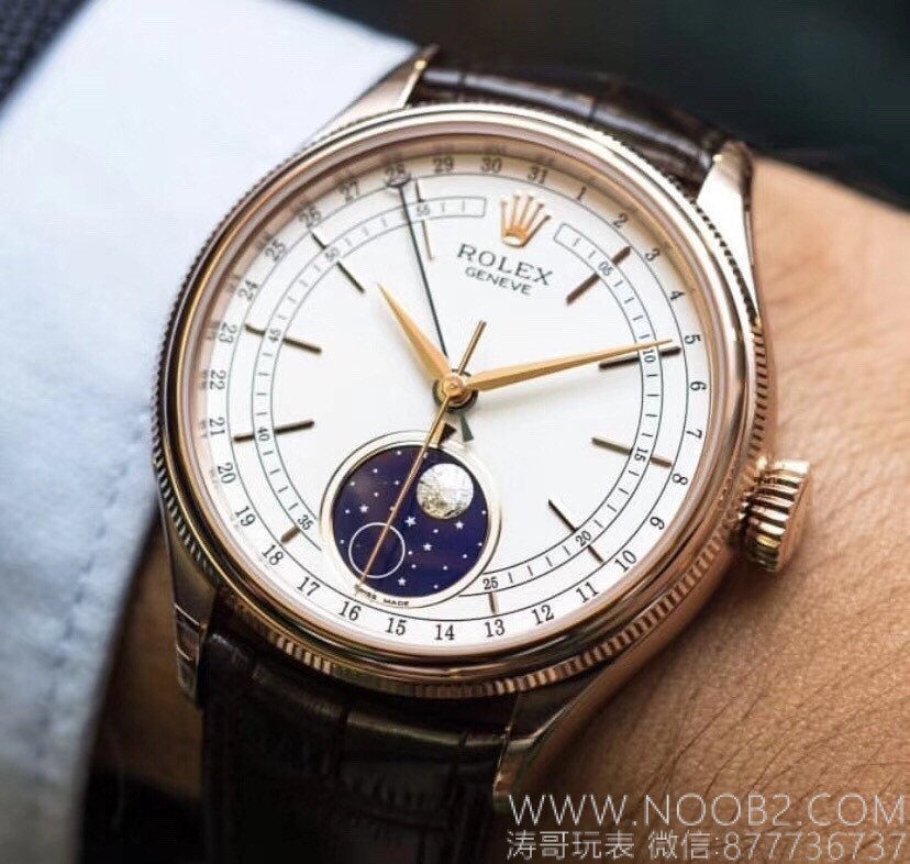 Tarih artık geri de ayarlanabiliyor! ZZ Factory Rolex Cellini Moonphase 50535 replika, 3195 mekanizması, roze altın 39 mm inceleme — 1. fotoğraf
