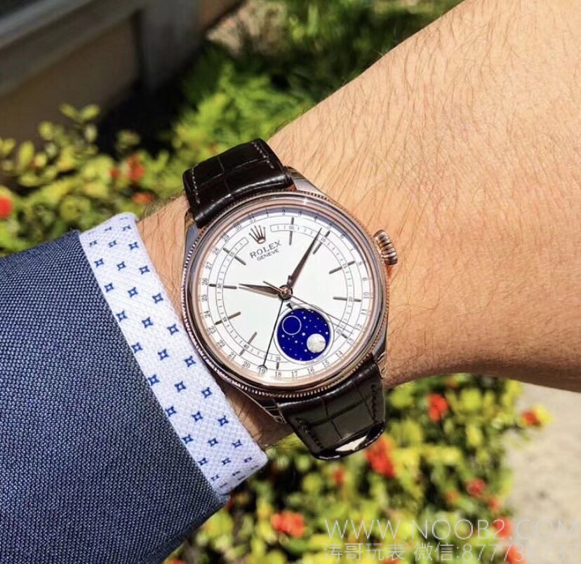 Tarih artık geri de ayarlanabiliyor! ZZ Factory Rolex Cellini Moonphase 50535 replika, 3195 mekanizması, roze altın 39 mm inceleme — 2. fotoğraf