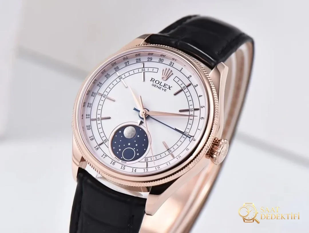 The date can now be set back! ZZ Factory Rolex Cellini Moonphase 50535 replica, movement 3195, rose gold 39 mm review - Bracelet, Clasp and Clasp Mechanism