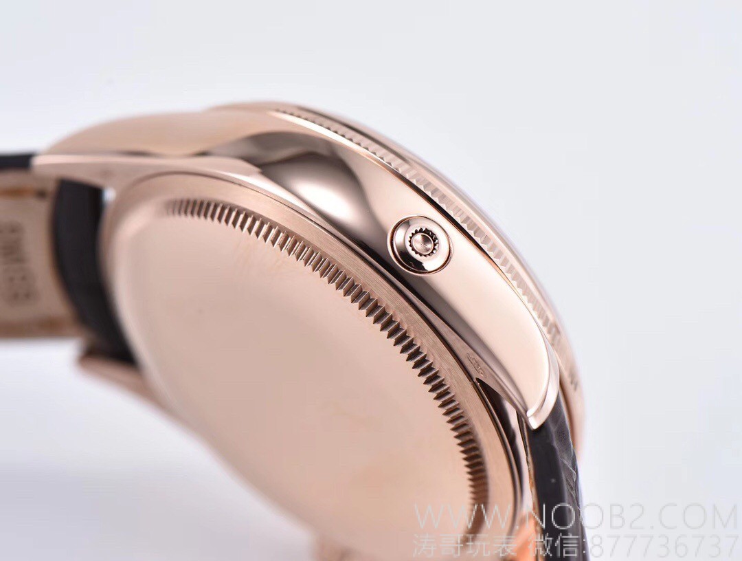 Tarih artık geri de ayarlanabiliyor! ZZ Factory Rolex Cellini Moonphase 50535 replika, 3195 mekanizması, roze altın 39 mm inceleme — 8. fotoğraf