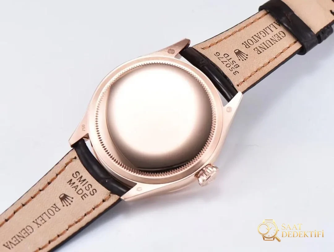 The date can now be set back! ZZ Factory Rolex Cellini Moonphase 50535 replica, movement 3195, rose gold 39 mm review - Phosphor and Super-LumiNova Night View