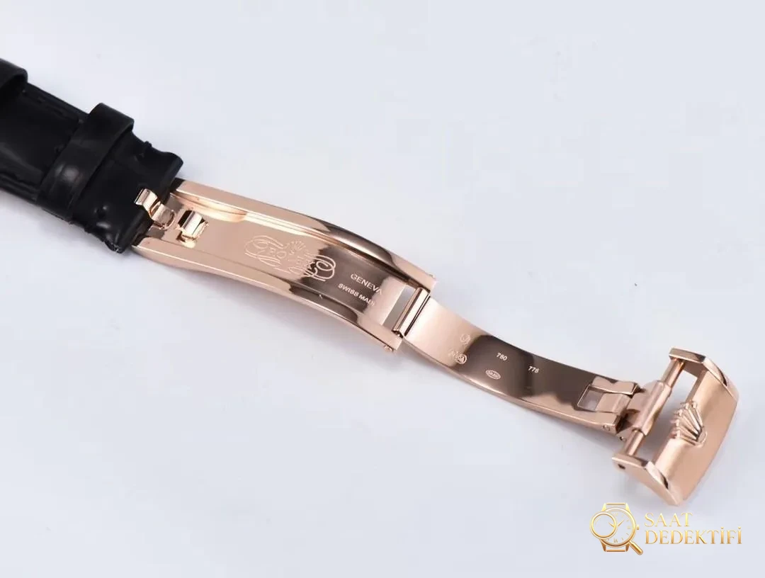 The date can now be set back! ZZ Factory Rolex Cellini Moonphase 50535 replica, caliber 3195, rose gold 39 mm review - Side Profile and Strap Link