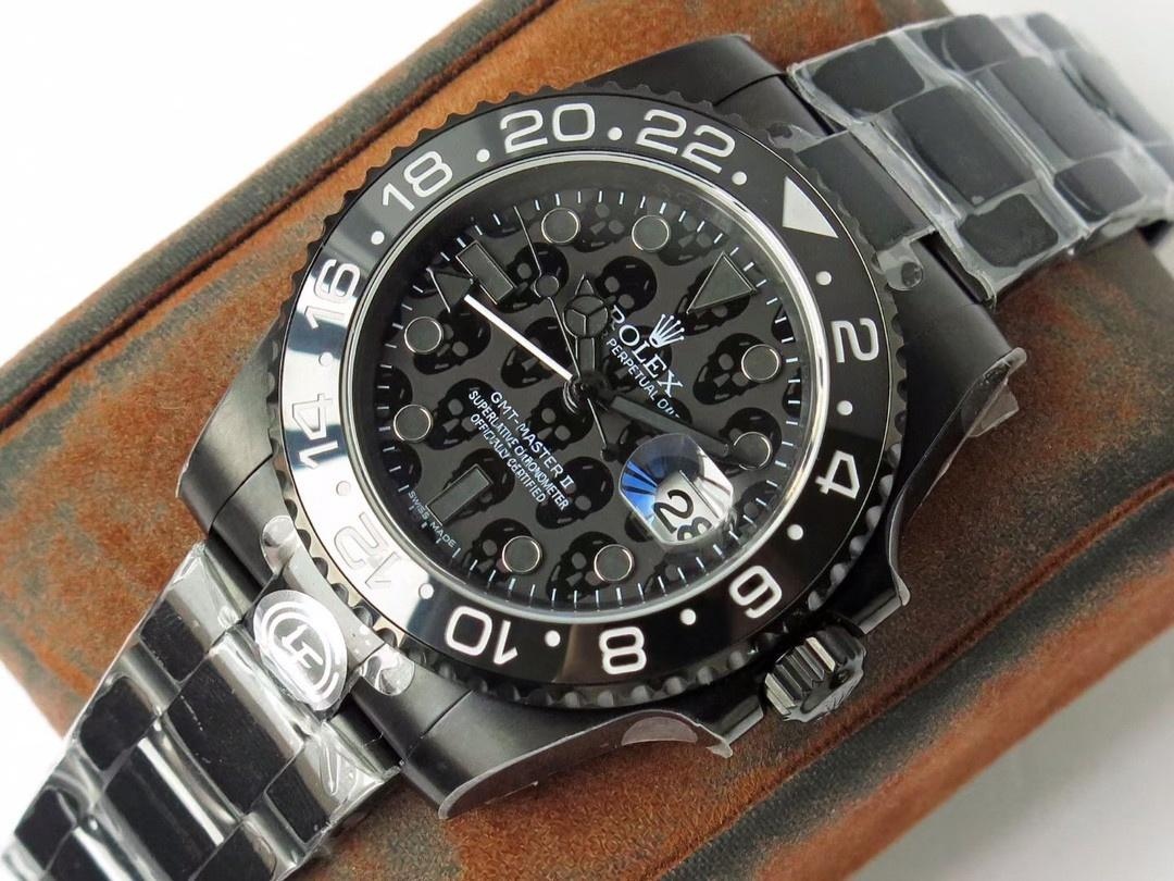 TBLACK Rolex GMT-Master Siyah Kaplama REVENGE Özel Üretim Milgauss Revenge Serisi Replika Saat — 11. fotoğraf