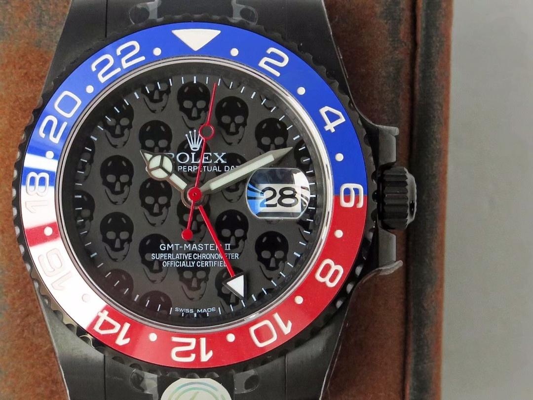 TBLACK Rolex GMT-Master Siyah Kaplama REVENGE Özel Üretim Milgauss Revenge Serisi Replika Saat — 12. fotoğraf
