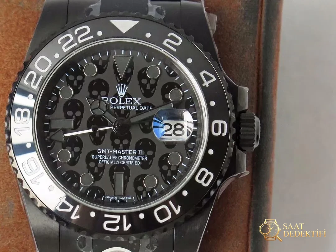 TBLACK Rolex GMT-Master Siyah Kaplama REVENGE Özel Üretim Milgauss Revenge Serisi Replika Saat - Tepe Koruması ve Ayar Fonksiyonu