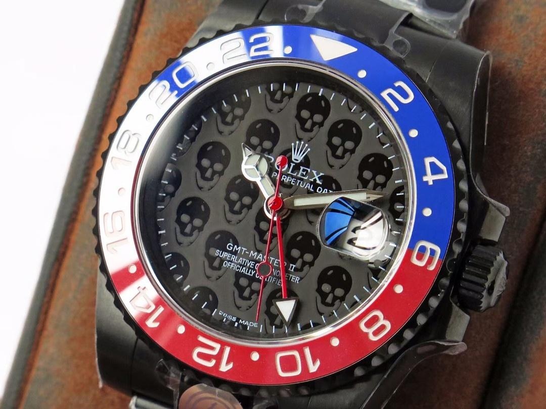 TBLACK Rolex GMT-Master Siyah Kaplama REVENGE Özel Üretim Milgauss Revenge Serisi Replika Saat — 15. fotoğraf