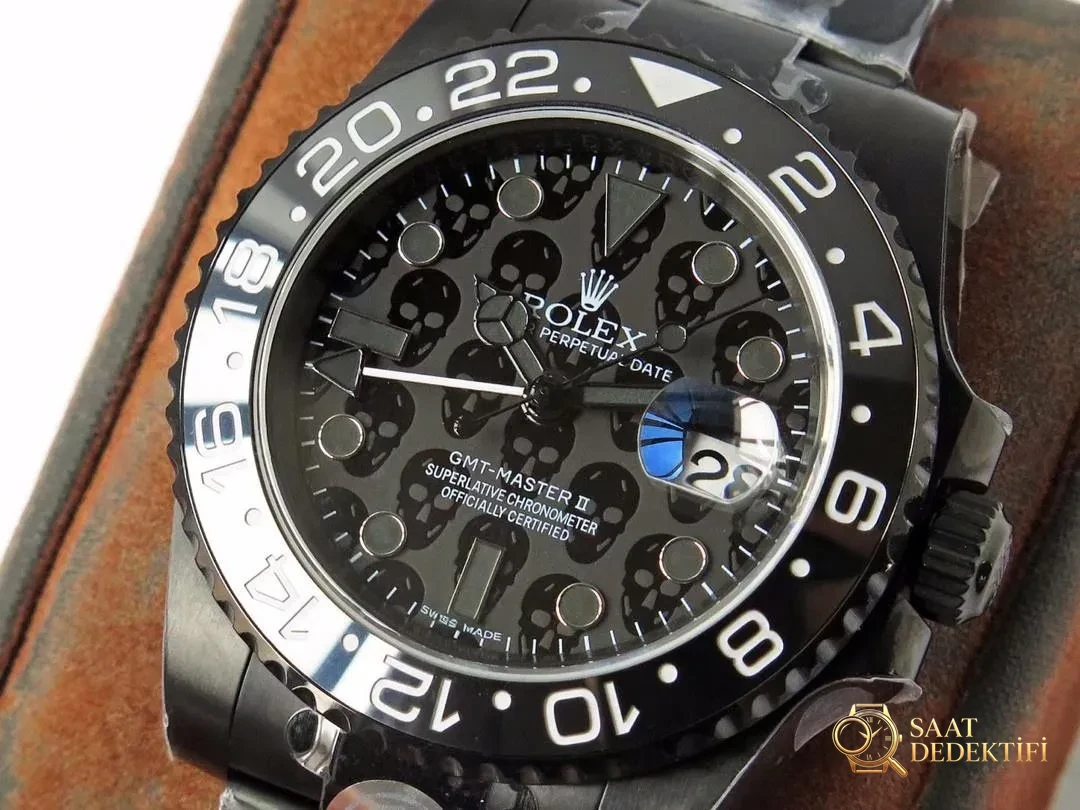 TBLACK Rolex GMT-Master Siyah Kaplama REVENGE Özel Üretim Milgauss Revenge Serisi Replika Saat - Kadran İbreleri ve Saniye Akışı
