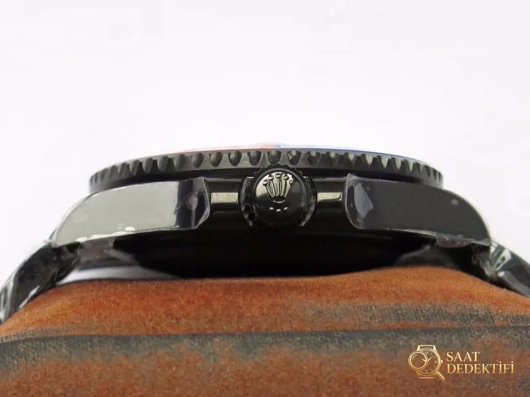 TBLACK Rolex GMT-Master Siyah Kaplama REVENGE Özel Üretim Milgauss Revenge Serisi Replika Saat - Cam Yansıma Önleyici (AR) Kaplama