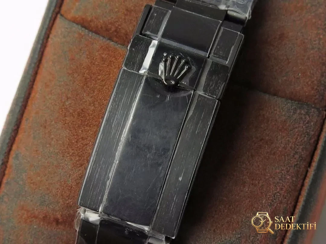 TBLACK Rolex GMT-Master Siyah Kaplama REVENGE Özel Üretim Milgauss Revenge Serisi Replika Saat - Kordon Dokusu ve Dikiş Detayları