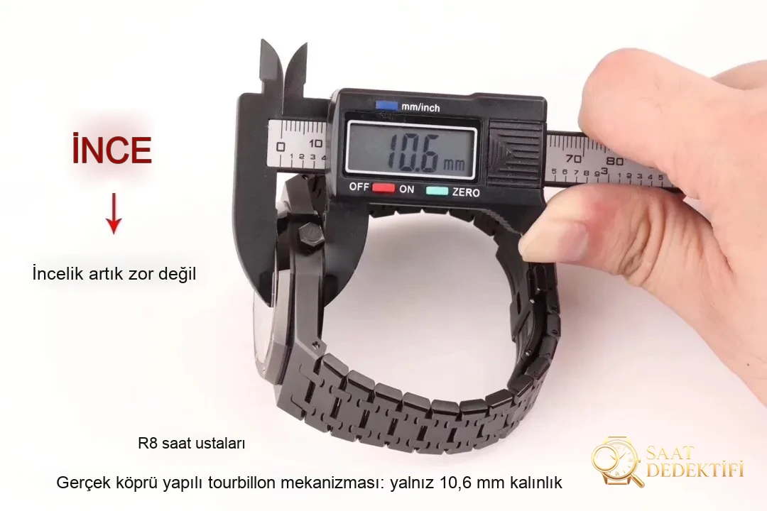 Teknik bölüm: 2019 R8 Factory yeni Audemars Piguet Royal Oak Black Warrior tourbillon ultra ince replika saat almaya değer mi? - Makro Kadran ve İndeks İşçiliği