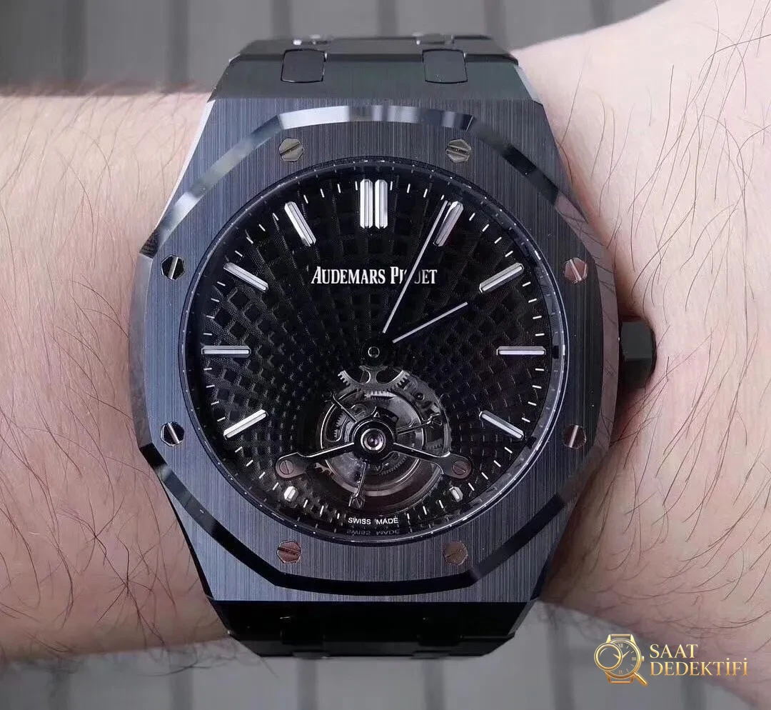 Teknik bölüm: 2019 R8 Factory yeni Audemars Piguet Royal Oak Black Warrior tourbillon ultra ince replika saat almaya değer mi? - Kasa Çeliği ve Polisaj Kalitesi
