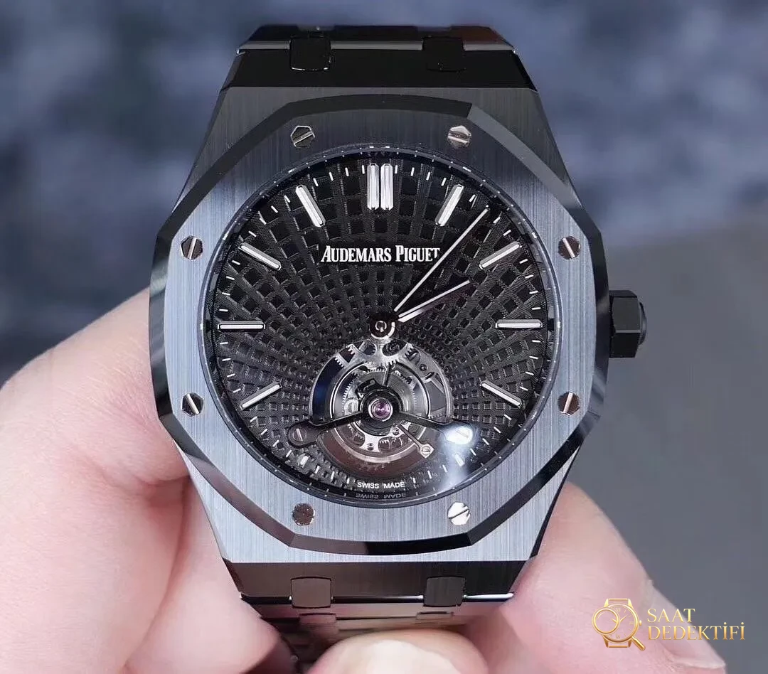 Teknik bölüm: 2019 R8 Factory yeni Audemars Piguet Royal Oak Black Warrior tourbillon ultra ince replika saat almaya değer mi? - Bilezik Bakla Ayrımı ve Pim Yapısı