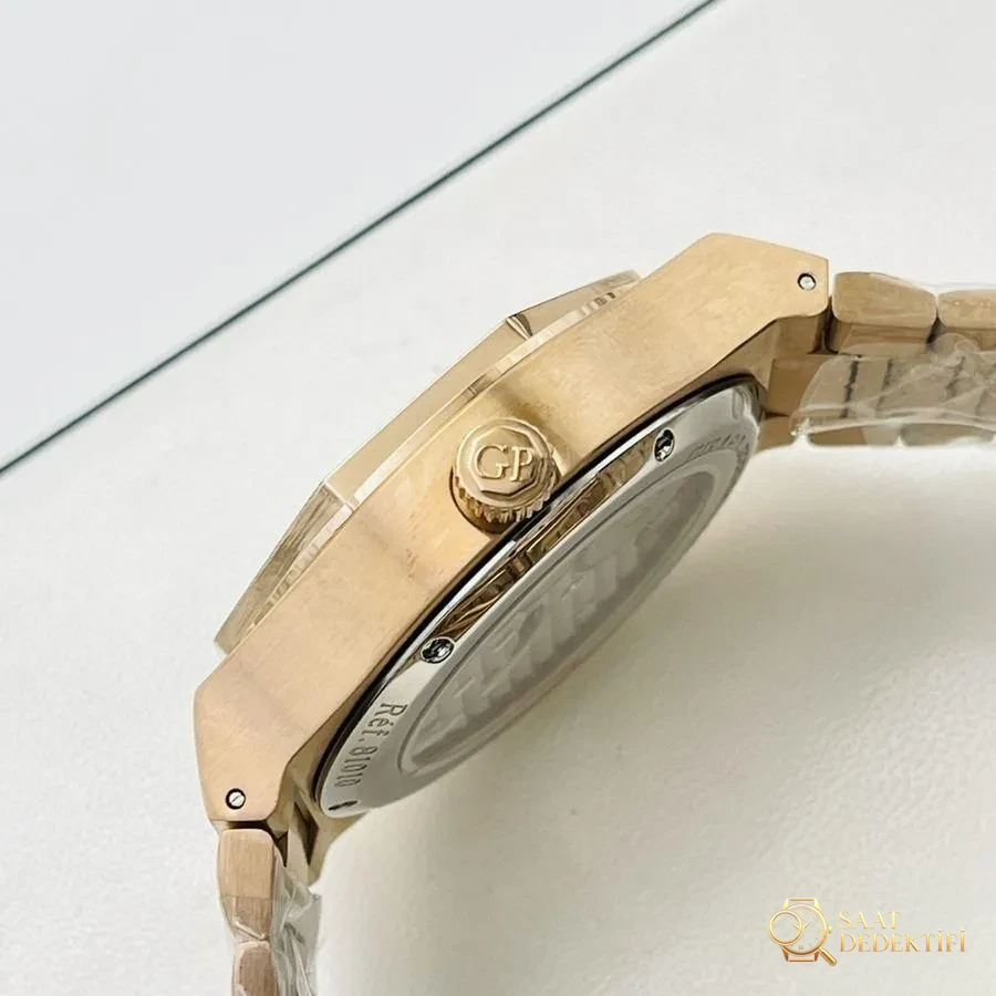 TFS Factory Girard-Perregaux 2021 LAUREATO serisi 99105-41-232-41A gerçek tourbillon V2 yükseltilmiş sürüm kol saati - Arka Kapak ve Mekanizma Detayı