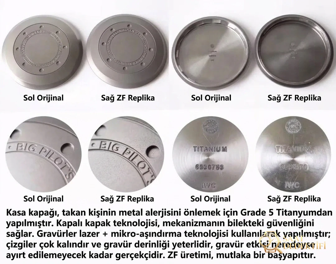 Titanyum Kasalı ZF Factory IWC Pilot Serisi IW501004 Titanyum Big Pilot Gerçek-Replika Karşılaştırma İncelemesi - Mekanizma Zemberek ve Balans Detayı