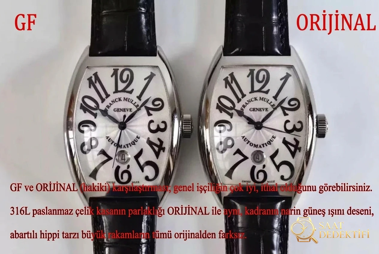 Tonneau kasa kol saati: GF Factory Franck Muller 8880 orijinal karşılaştırmalı inceleme - Koleksiyon ve Vitrin Görünümü