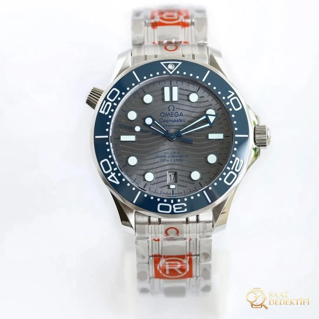 Tüm renk serisinde zam: OR Factory Omega Seamaster 300M mavi-gri kadran - Kadran Detayı ve Bezel İşçiliği