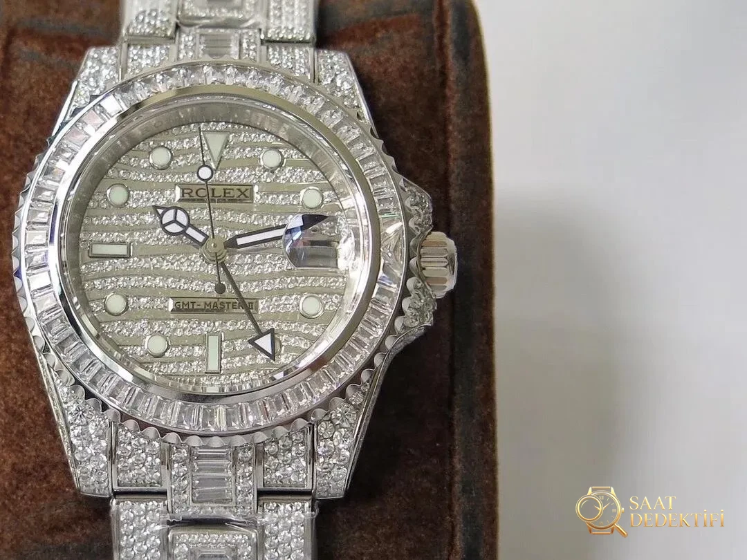 TW Factory Rolex yıldız gökyüzü elmas kaplı özel versiyon replika saat incelemesi - Kasa Profili ve Kurma Kolu İncelemesi