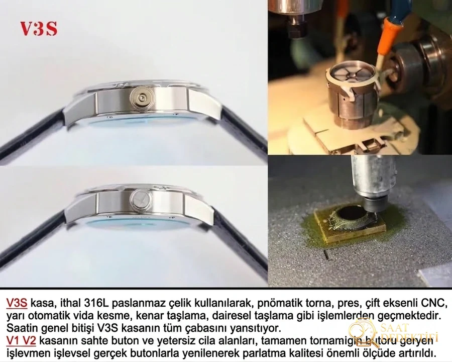 TW Factory Rusya Palyaço (V3S) versiyonu gerçek-replika karşılaştırması ve inceleme - Bilezik, Toka ve Klips Mekanizması