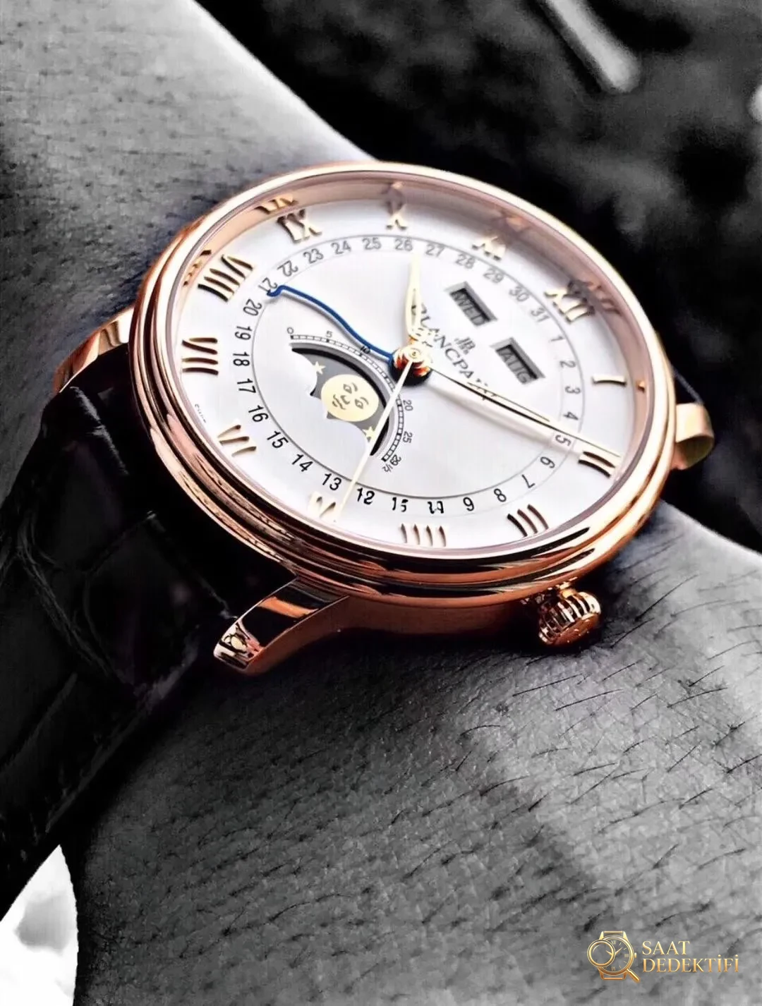 Üç ünlü ay evreli replika saat: Longines Master Collection, Jaeger-LeCoultre Master ve Blancpain 6654