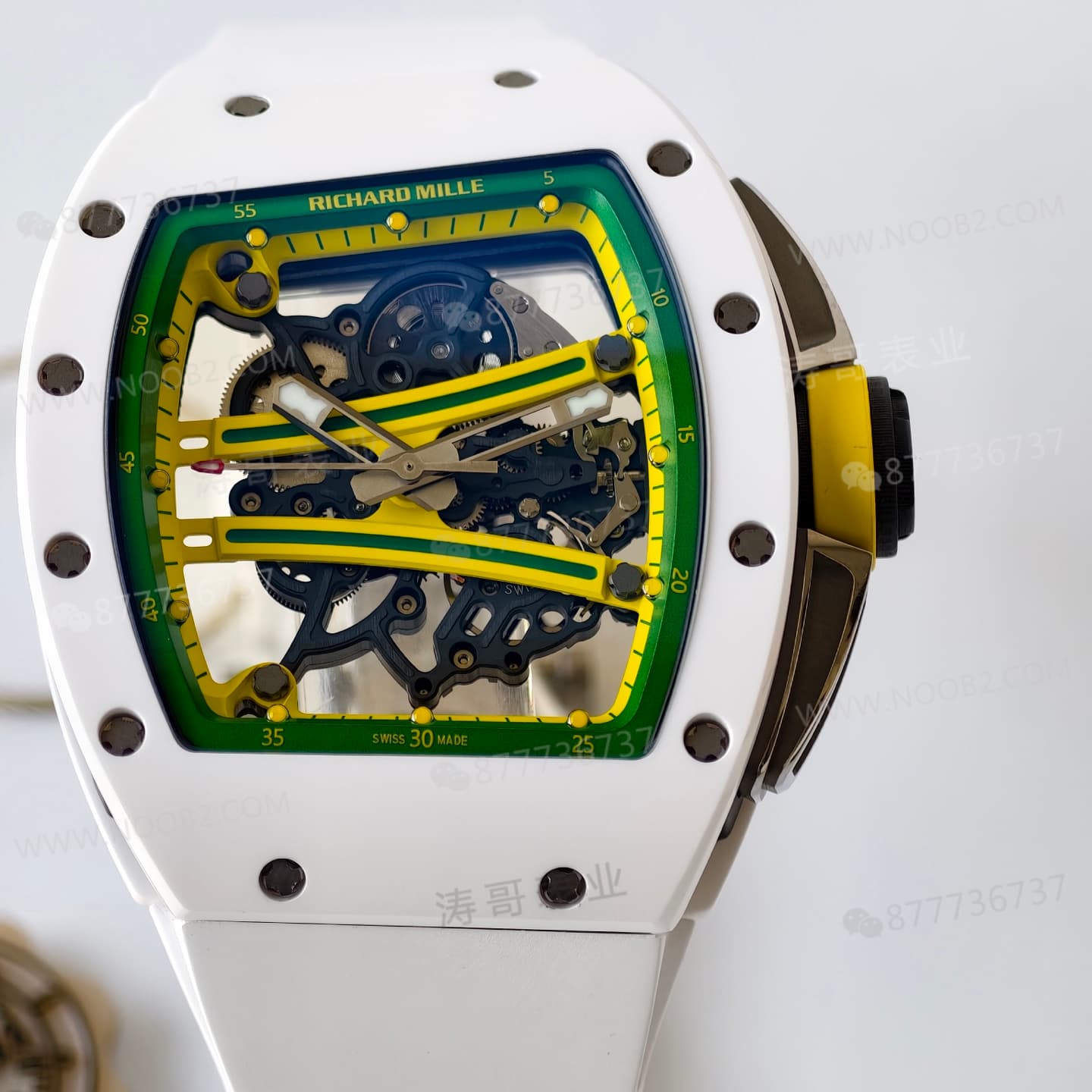 UMI Factory özel yapım Richard Mille RM61-01 beyaz seramik Vaucher mekanizması işçilik incelemesi — 4. fotoğraf