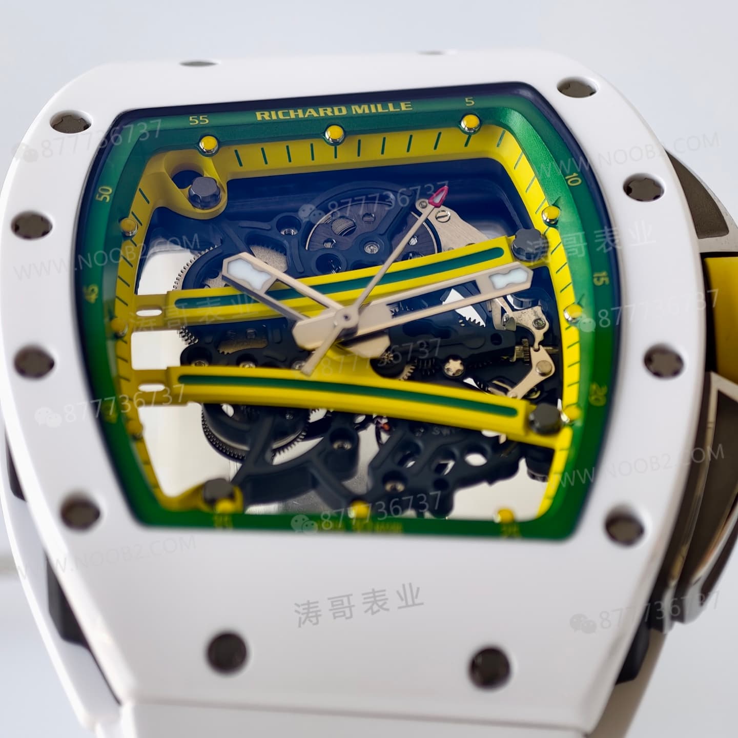 UMI Factory özel yapım Richard Mille RM61-01 beyaz seramik Vaucher mekanizması işçilik incelemesi — 5. fotoğraf