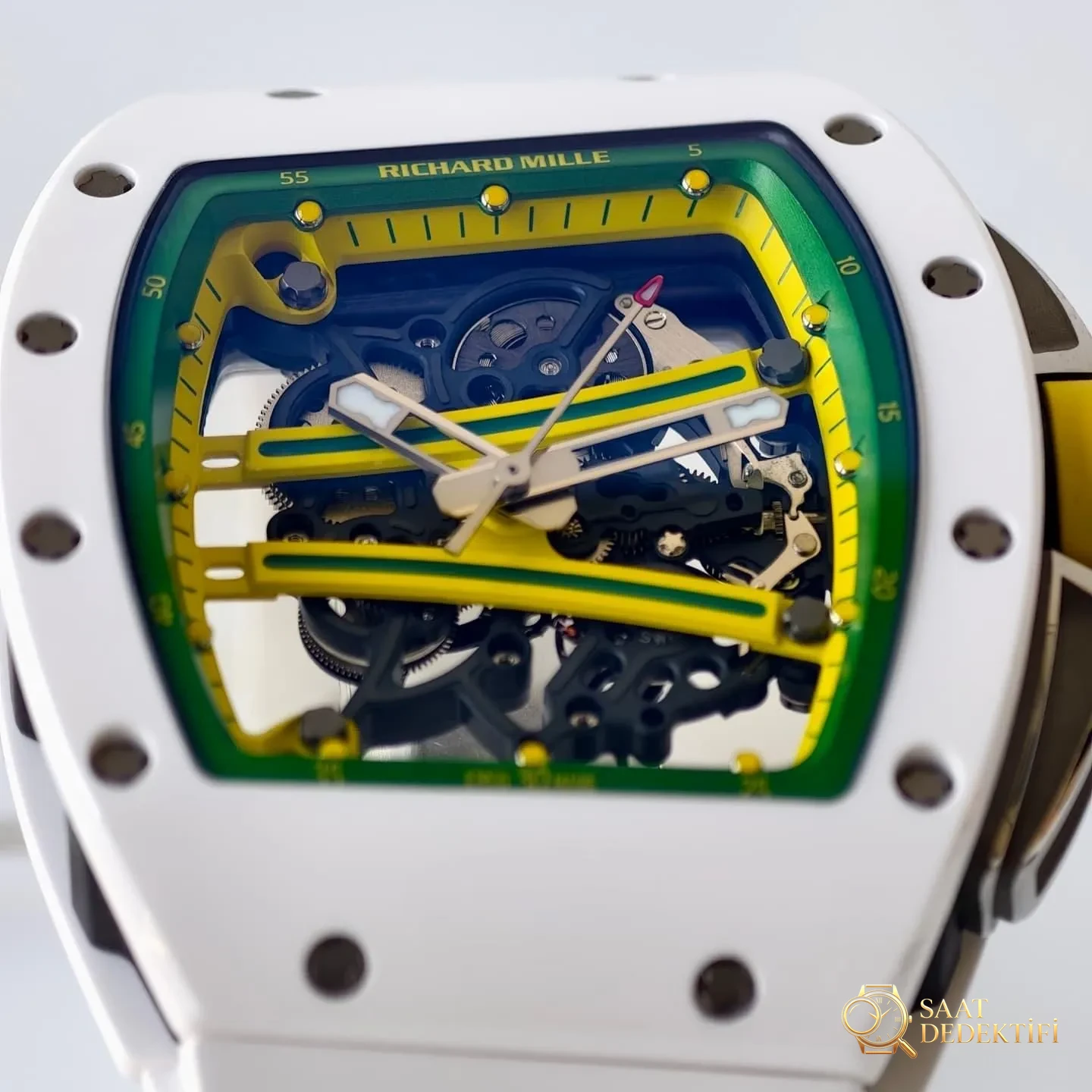 UMI Factory özel yapım Richard Mille RM61-01 beyaz seramik Vaucher mekanizması işçilik incelemesi - Bilezik, Toka ve Klips Mekanizması
