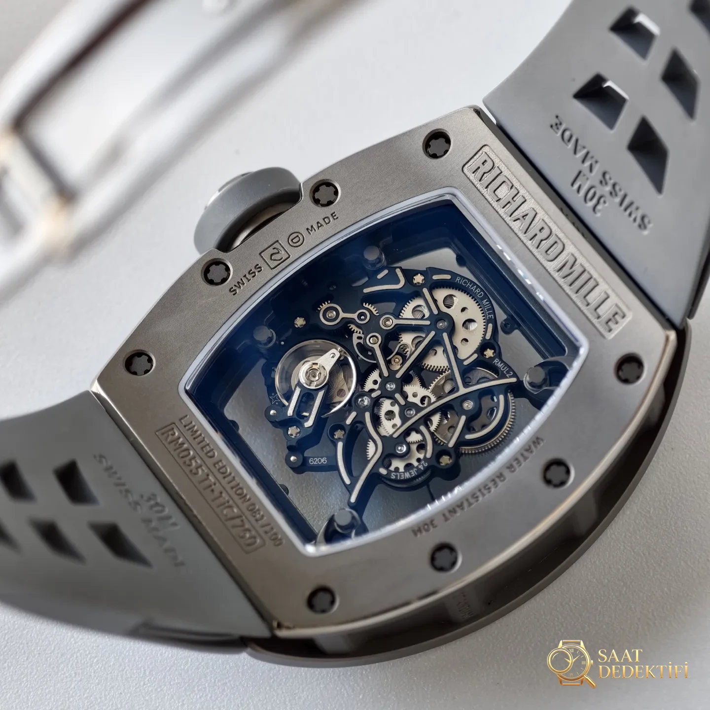 UMI Modifikasyon Atölyesi · Üst düzey özel yapımın zirvesi, piyasanın en donanımlı versiyonu - Richard Mille RM055/RM061 üst düzey efsane model - Kadran Tipografisi ve Yazı Kabartmaları
