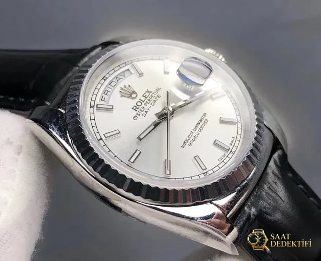 V3 Edition Replika Rolex Day-Date 118135/118138/118139, Clone ETA 2836-2 904L Paslanmaz Çelik Kasa - Arka Kapak ve Mekanizma Detayı
