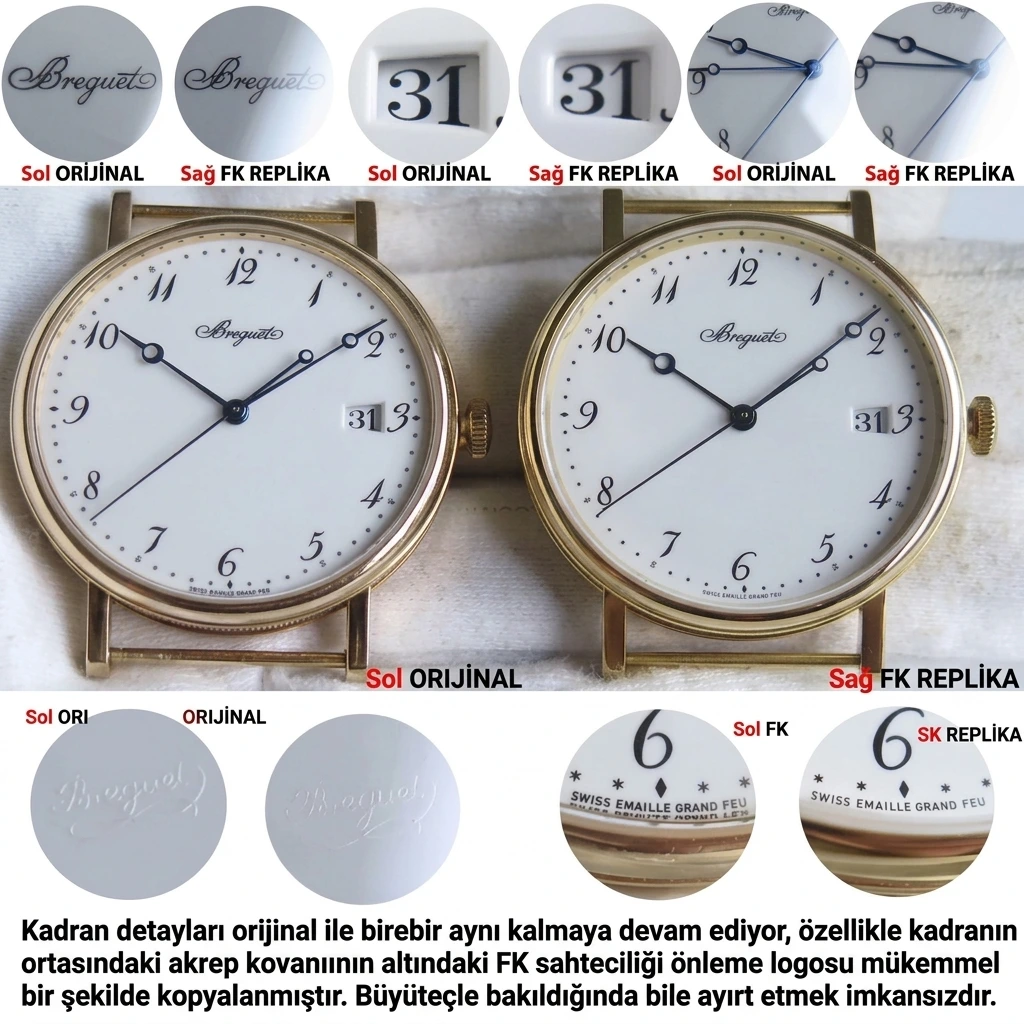 V3 Version FK Factory Breguet Classique 5177BA replica watch: Real-replica comparison, original review and what has been improved? - Phosphor and Super-LumiNova Night View