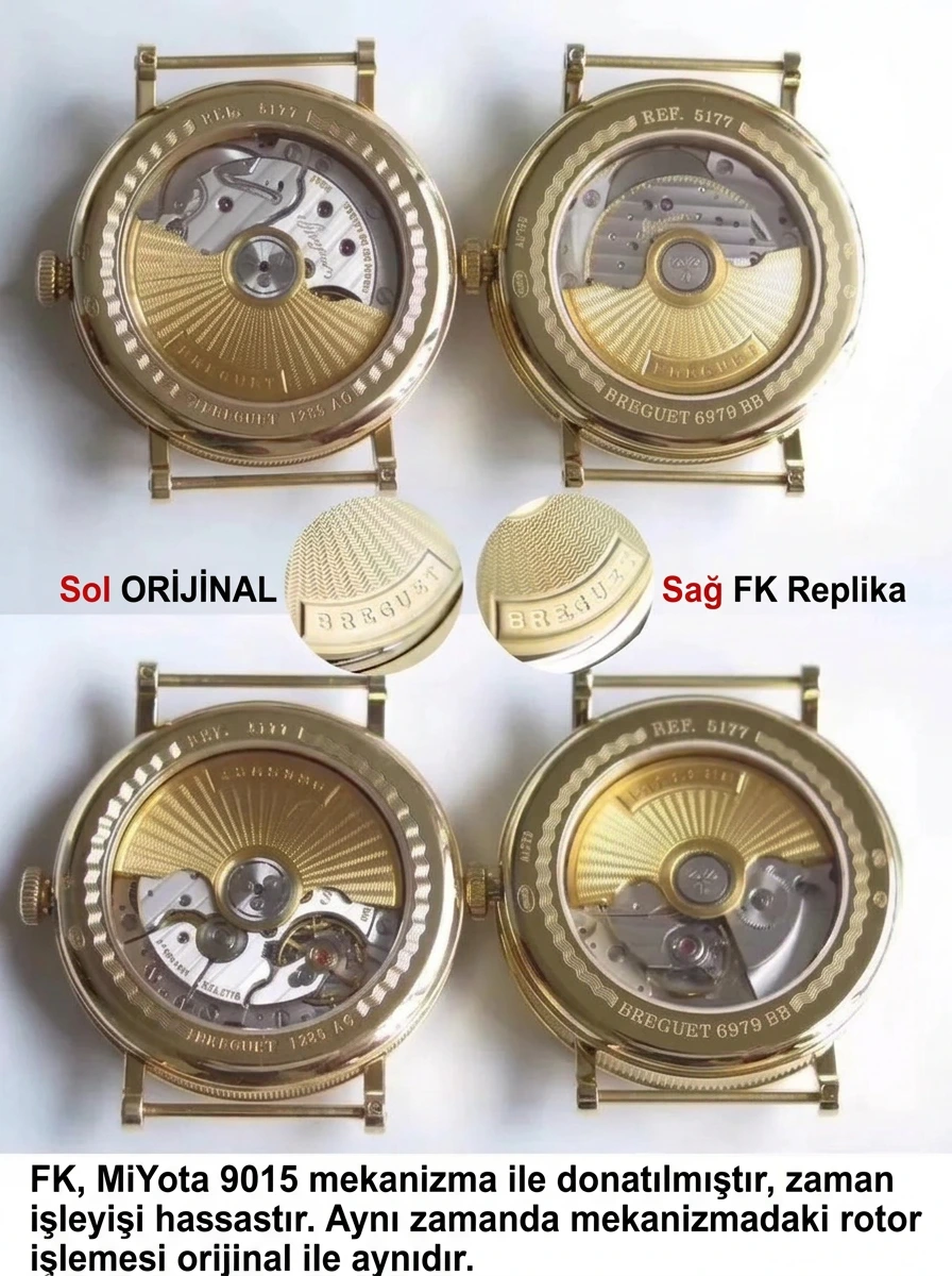 V3 Version FK Factory Breguet Classique 5177BA replica watch: Real-replica comparison, original review and what has been improved? - Side Profile and Cord Connection