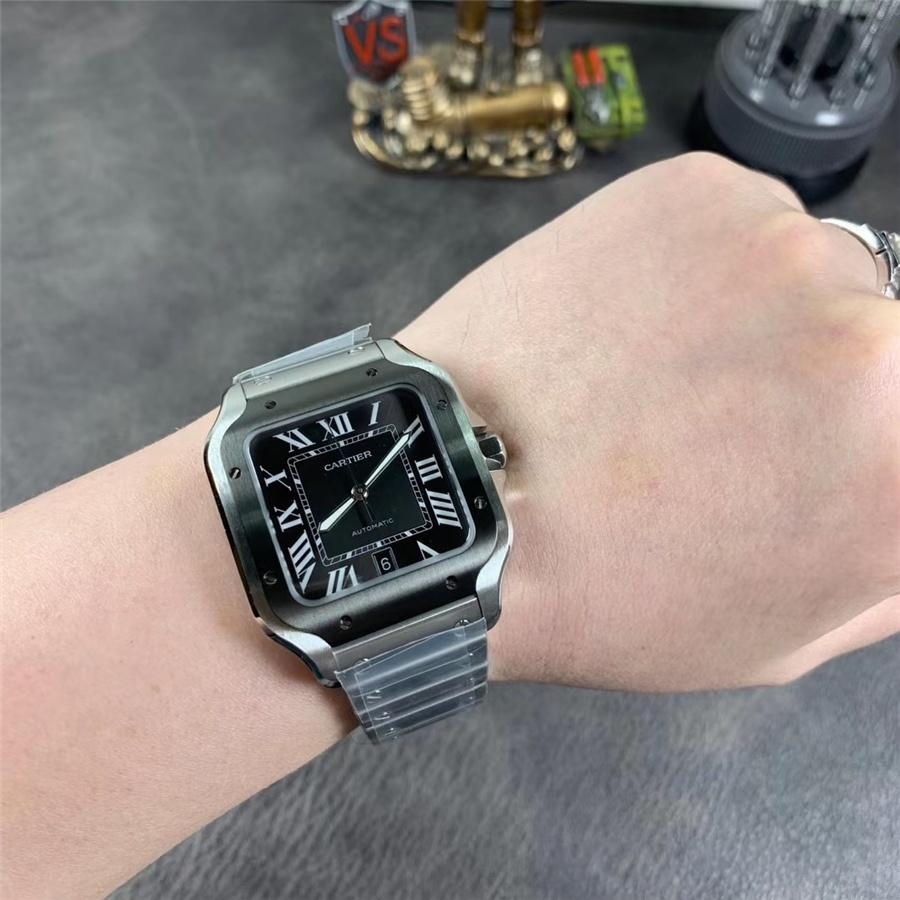 V6 Cartier Santos Karbon Kaplama Bezelli Kol Saati — 10. fotoğraf
