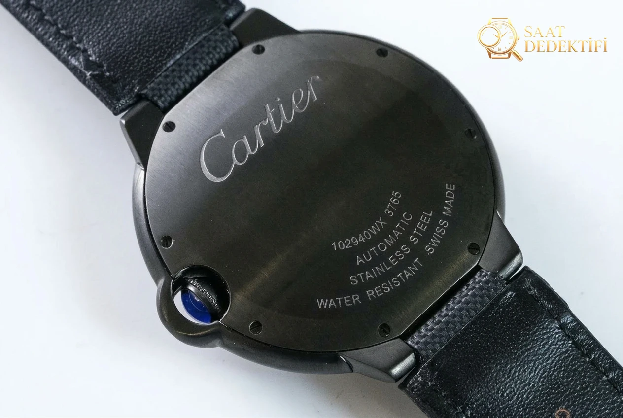 V6 Factory Cartier Ballon Bleu Black Knight Saat İncelemesi - Klips Kilidi ve Lazer Damgalar