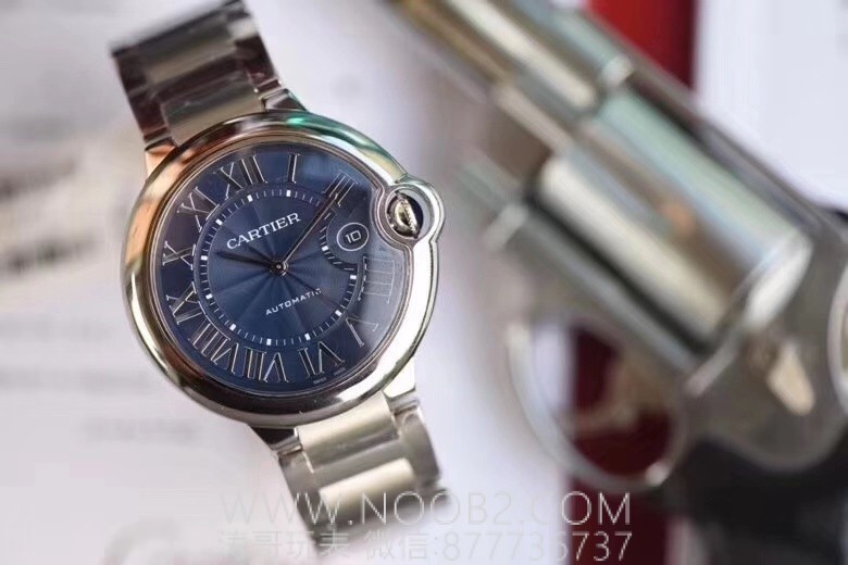 V6 Factory Cartier Ballon Bleu büyük boy 42 mm mavi kadran Seagull 2824 mekanizmalı replika mekanik saat incelemesi — 3. fotoğraf