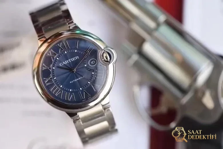 V6 Factory Cartier Ballon Bleu büyük boy 42 mm mavi kadran Seagull 2824 mekanizmalı replika mekanik saat incelemesi - Kasa Profili ve Kurma Kolu İncelemesi