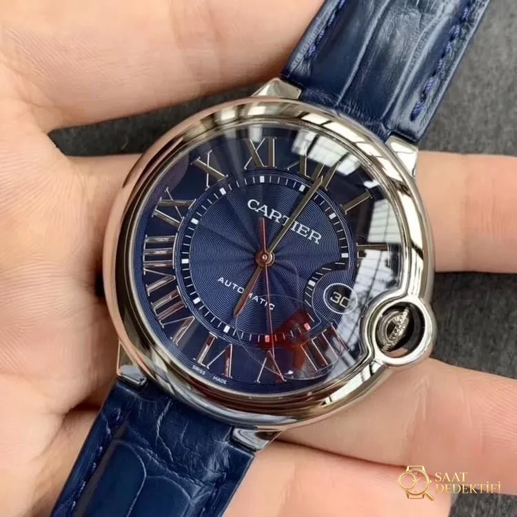 V6 Factory Cartier Ballon Bleu büyük boy 42 mm mavi kadran Seagull 2824 mekanizmalı replika mekanik saat incelemesi - Arka Kapak ve Mekanizma Detayı