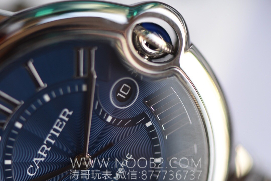 V6 Factory Cartier Ballon Bleu büyük boy 42 mm mavi kadran Seagull 2824 mekanizmalı replika mekanik saat incelemesi — 12. fotoğraf