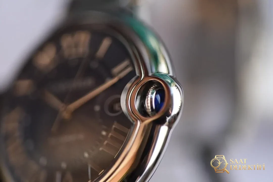 V6 Factory Cartier Ballon Bleu büyük boy 42 mm mavi kadran Seagull 2824 mekanizmalı replika mekanik saat incelemesi - Bilezik Bakla Ayrımı ve Pim Yapısı
