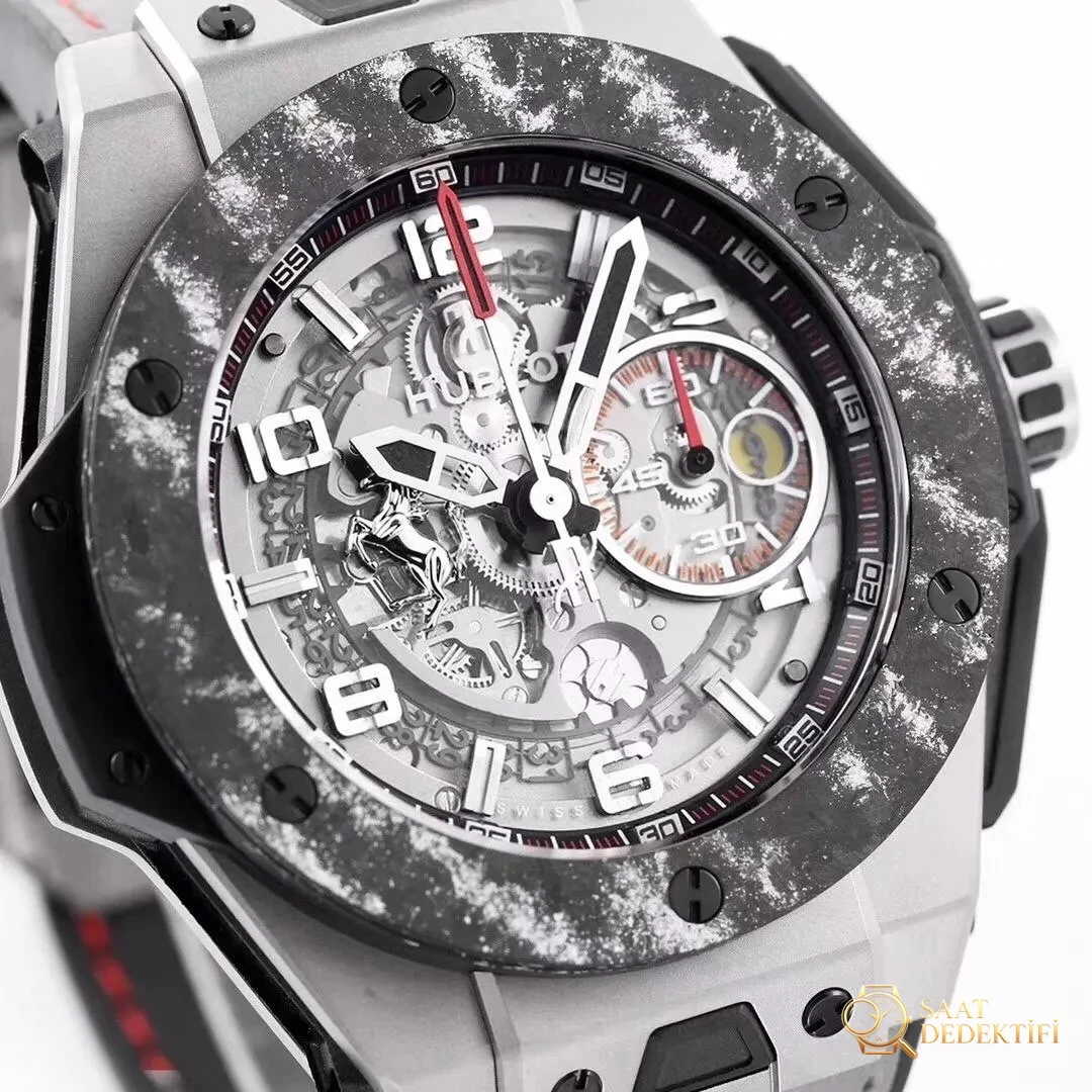 V6 Factory Hublot Big Bang Ferrari Titanium F4 Series, Crown of Kings 401 Фотообзор — детали циферблата и качество изготовления безеля
