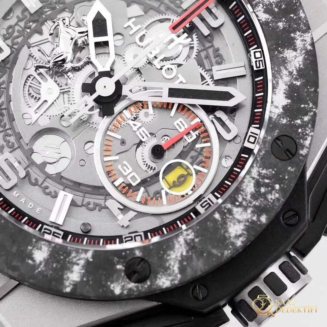 V6 Factory Hublot Big Bang Ferrari Titanium F4 Series, Crown of Kings 401 Фотообзор – макро-циферблат и качество изготовления указателей