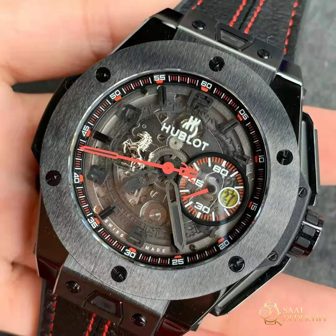 V6 Factory Replika Hublot Big Bang Ferrari F11 Seramik Saat – Bileğinizde Yarış Tutkusu - Kadran Detayı ve Bezel İşçiliği