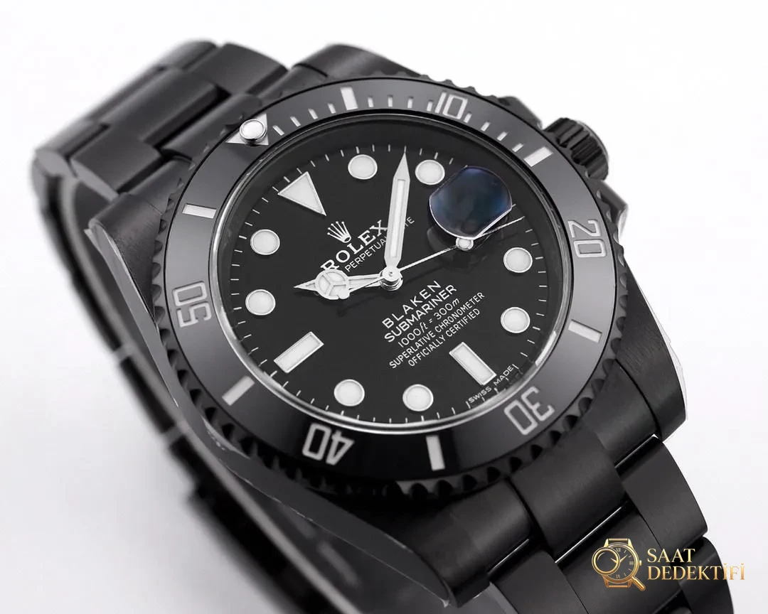 V6 Factory Rolex BLAKEN Dark Night Black Submariner 116610LN Modification de noircissement - Fond du boîtier et détails du mouvement