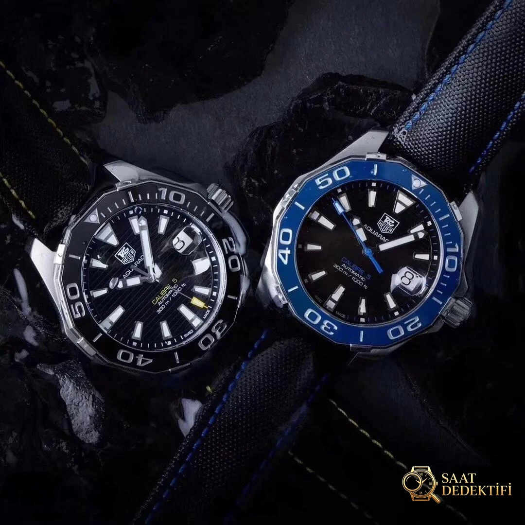 V6 Factory TAG Heuer Aquaracer 300 metre WAY201 replika saat detaylı incelemesi - Klips Kilidi ve Lazer Damgalar