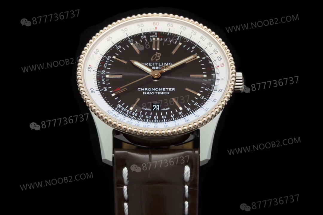 V7 Breitling Aviator 1 gri kadran altın bezel U17326211M1P1 — 3. fotoğraf