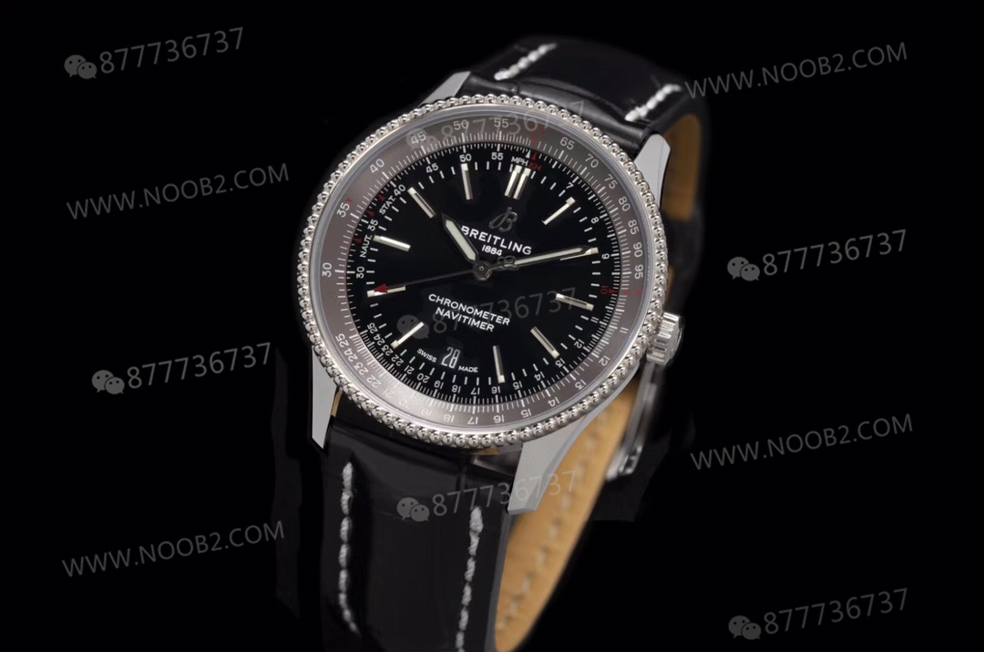 V7 Breitling Aviator 8 siyah kadran gri bezel — 4. fotoğraf