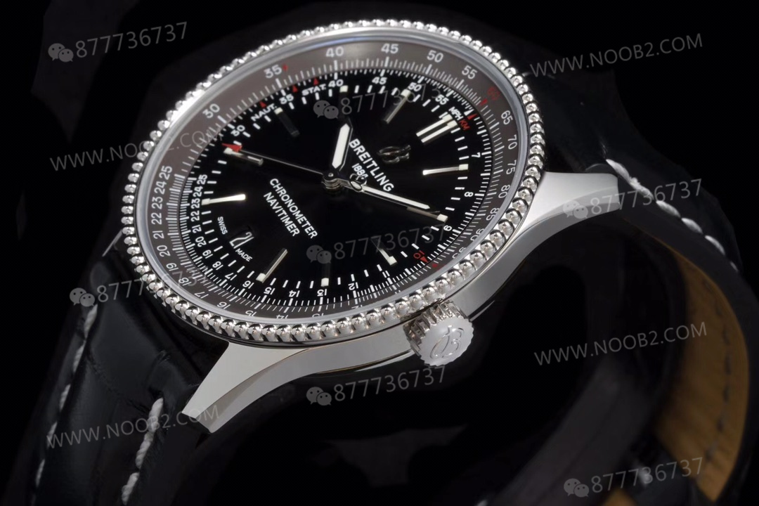 V7 Breitling Aviator 8 siyah kadran gri bezel — 5. fotoğraf