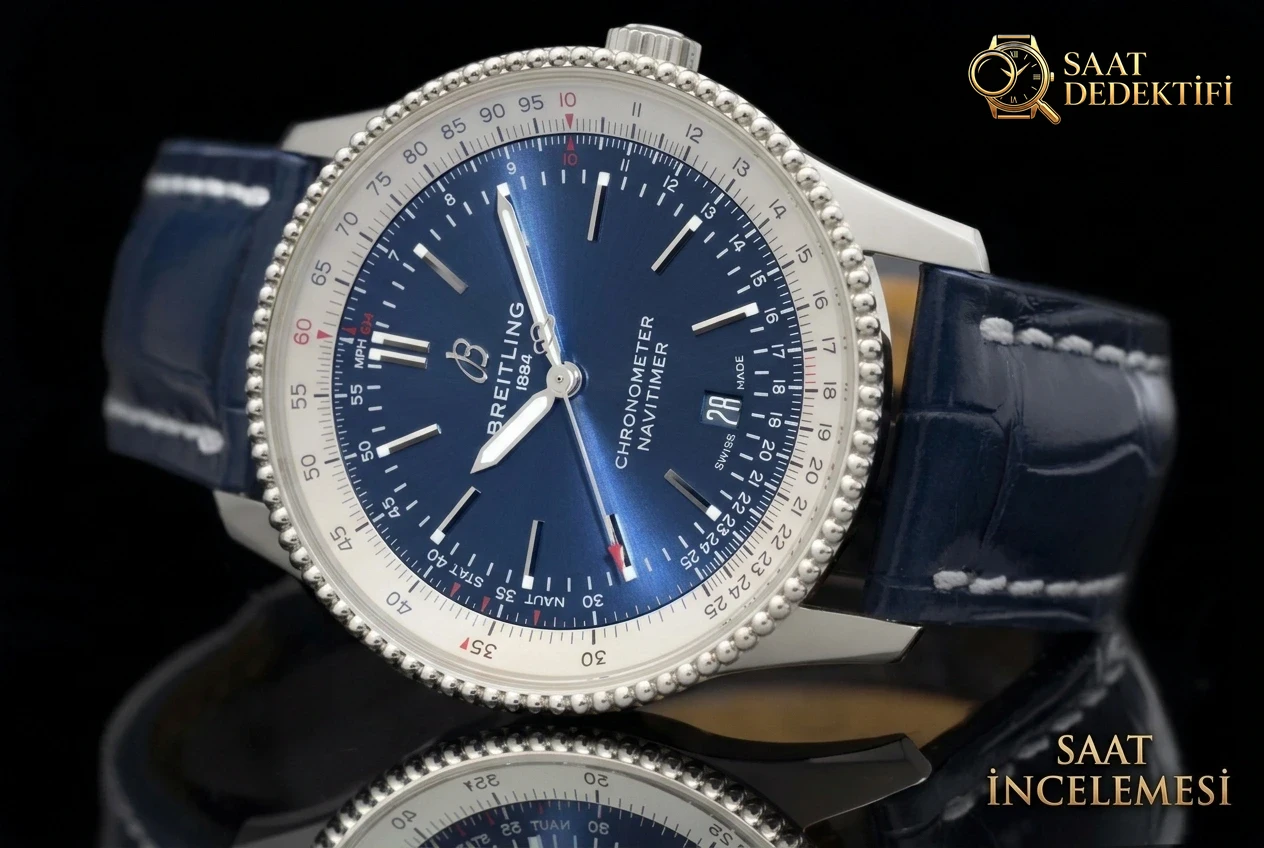 V7 Breitling Navitimer 1 Mavi Kadran A17326211C1P3 - Klips Kilidi ve Lazer Damgalar