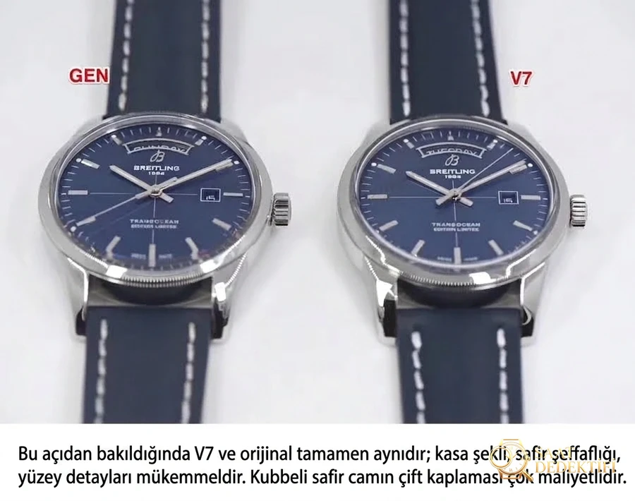 V7 Factory Breitling Transocean klasik saat: orijinalle karşılaştırıldığında nasıl? - Arka Kapak ve Mekanizma Detayı
