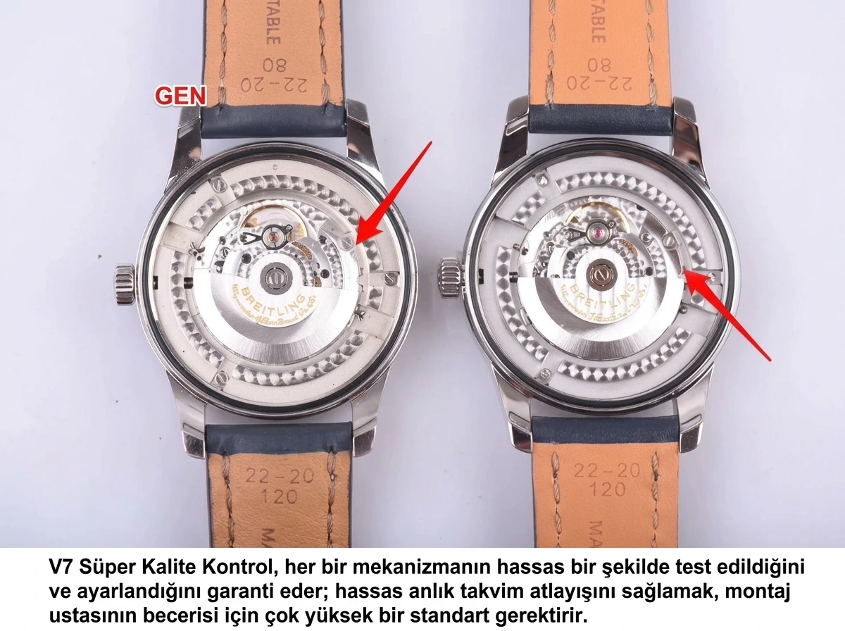 V7 Factory Breitling Transocean klasik saat: orijinalle karşılaştırıldığında nasıl? - Klips Kilidi ve Lazer Damgalar